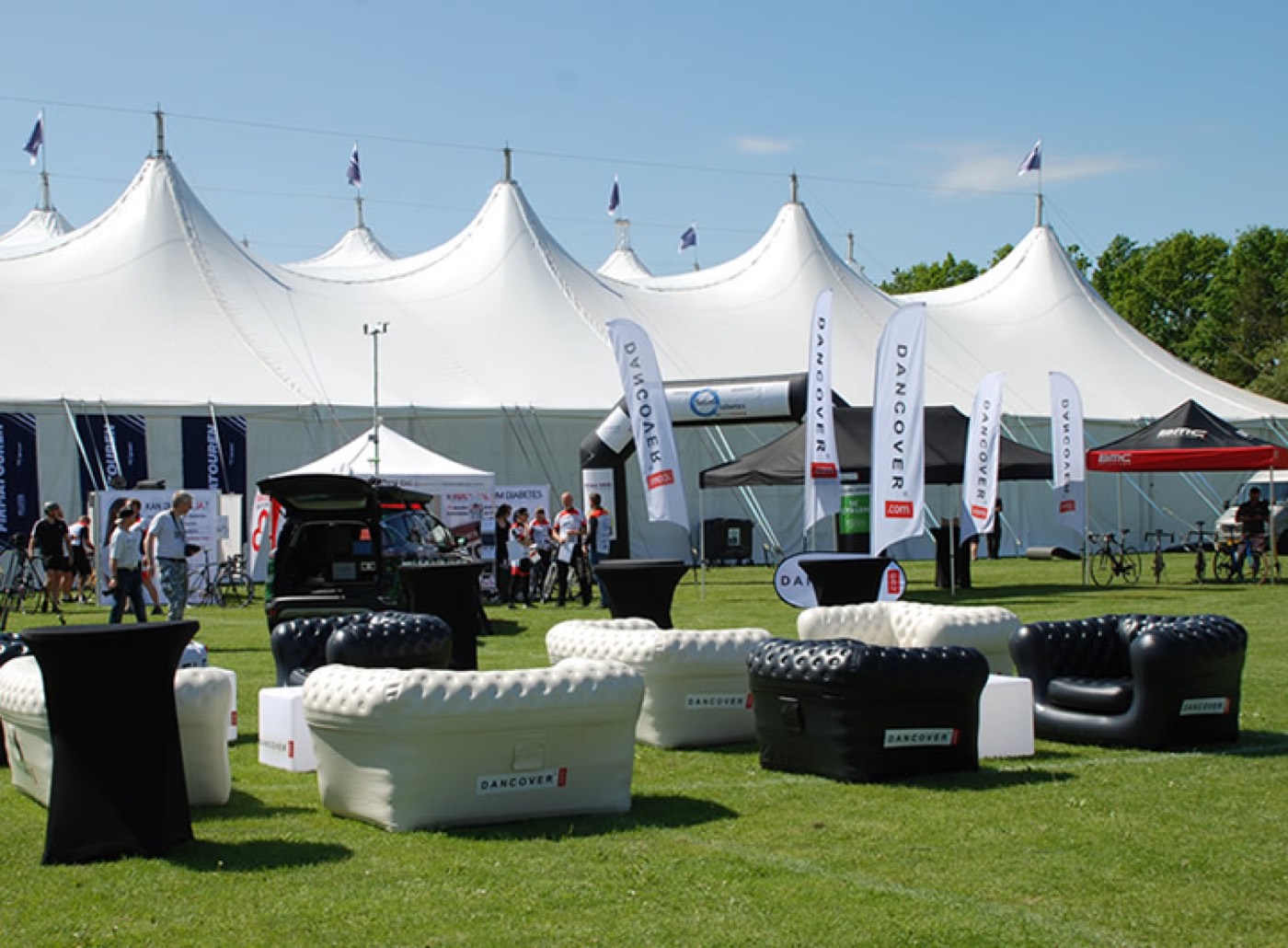 Marquees at an outdoor event